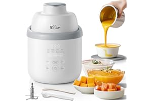 Bear NutriEase AllStage Stainless Steel Baby Food Maker Steamer and Blender, OneStep Baby Food Processor Puree Maker Grinder Mills, Auto Cooking&Grinding for Healthy Homemade Baby Food, BPA-Free