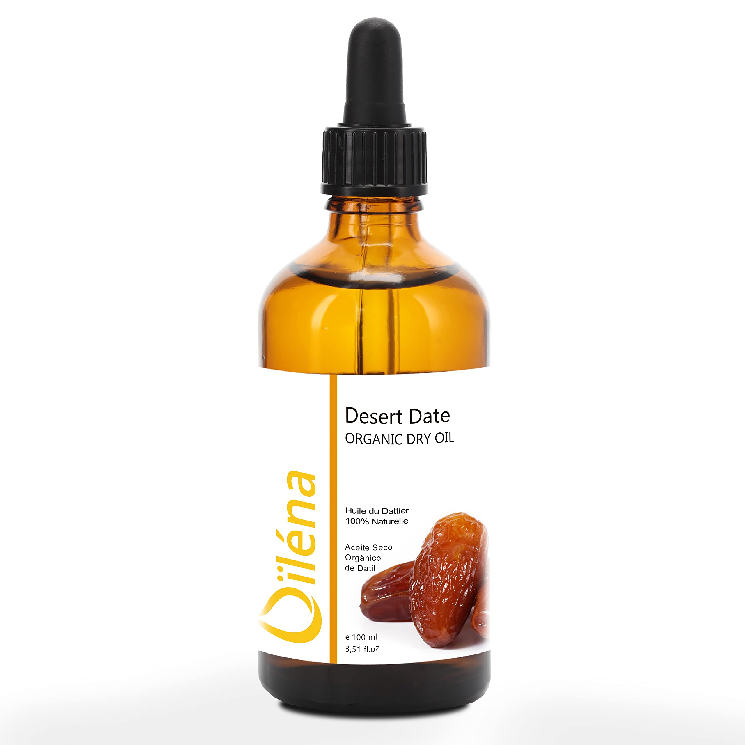 Oïléna Organic Desert Date Oil - Repairing Anti-Aging Dry Oil for Hair & Skin | Rich in Fatty Acids, Proteins | Ideal for All Skin Types, 100ml