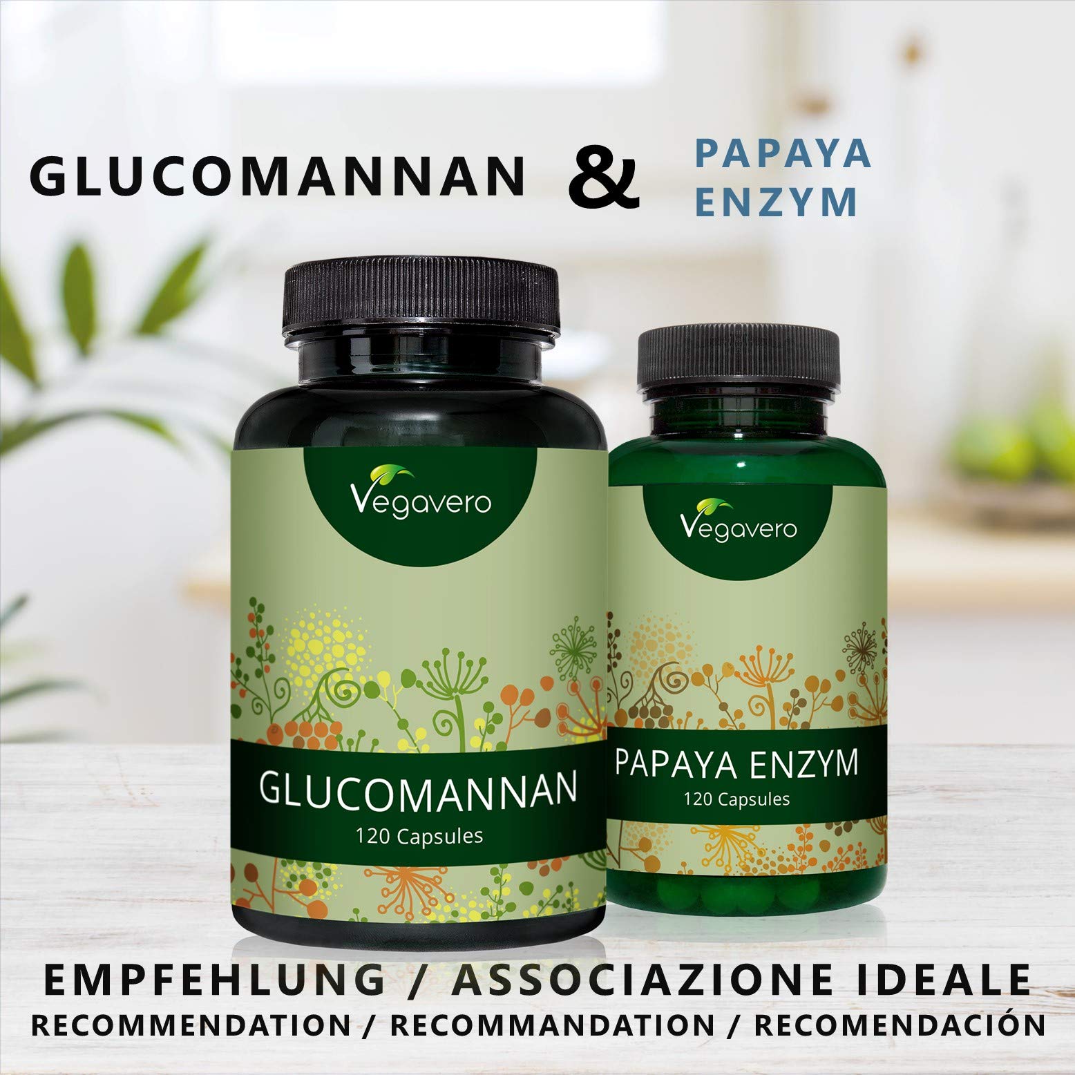 Glucomannan | 550 mg, 120 Capsules | Konjac Root Fibre | Weight Loss, Appetite Reduction, Better Digestion | Vegan & Vegetarian by Vegavero