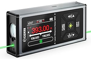 Laser Measurement Tool, CIGMAN 393ft/120M Bilateral Green Laser Distance Measuring Tool Rechargeable with Bubble Level, Laser Measure with Ft/in/M Multiple Units, Backlit IPS, Pythagorean/Area/Volume