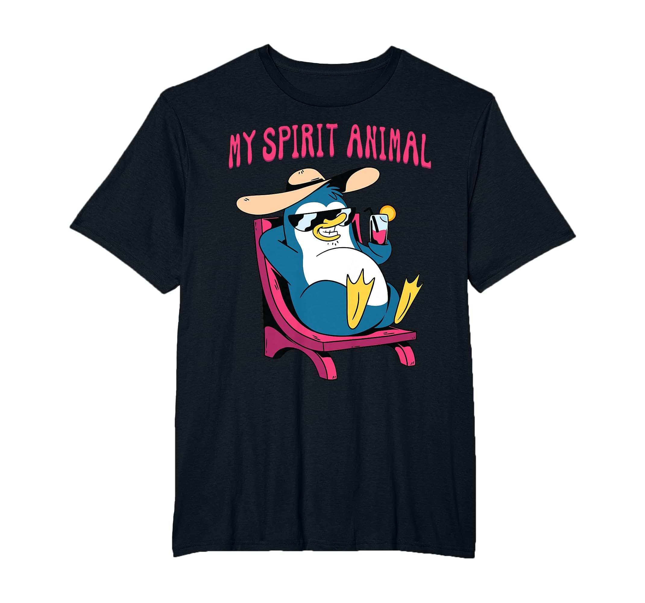Penguin - My Spirit Animal - Veterinarian - Lazy Animal T-Shirt, Men's Big and Tall, Black, 2X Tall