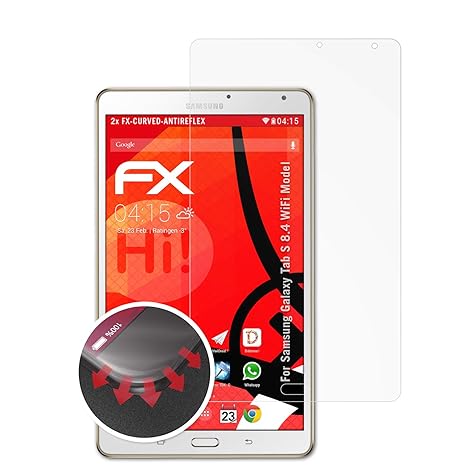 atFolix Schutzfolie passend für Samsung Galaxy Tab S 8.4 WiFi Model Folie, entspiegelnde und Flexible FX Displayschutzfolie (