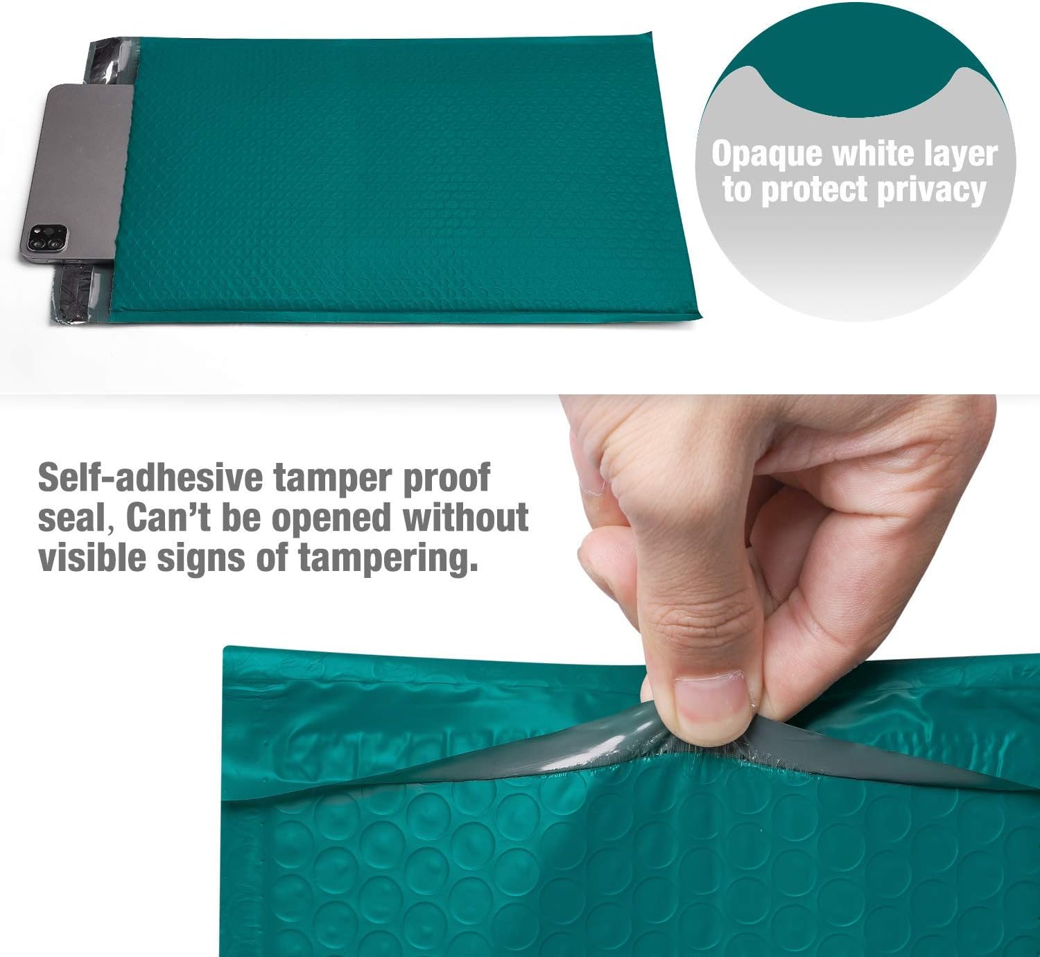 Fuxury #5 10.5x16 Inch Turquoise green Bubble Mailers Self Seal Padded Envelopes Pack of 25 : Office Products