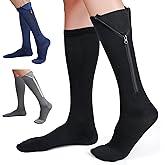 Henland-Jump Zipper Compression Socks for Women & Men - 3Pairs Calf Knee High 20-30mmHg