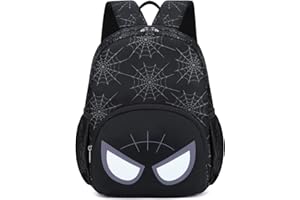 JIANYA Spider Toddler Backpack for Little Boys Mini Backpack for Kids Cute Preschool Backpack with Chest Strap, Black