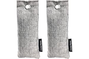 Fonday Bamboo Activated Charcoal Deodorizer, Odor Eliminator for Fridges Freezers Coolers Lunch Boxesshoe footware closet More Effective Than Baking Soda (75g*2Pack)