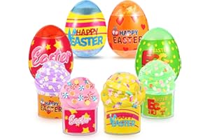 BEIGUO 4 Pack Easter Egg with Slime Toys Inside for Kids Boys Girls Easter Basket Stuffers Gifts