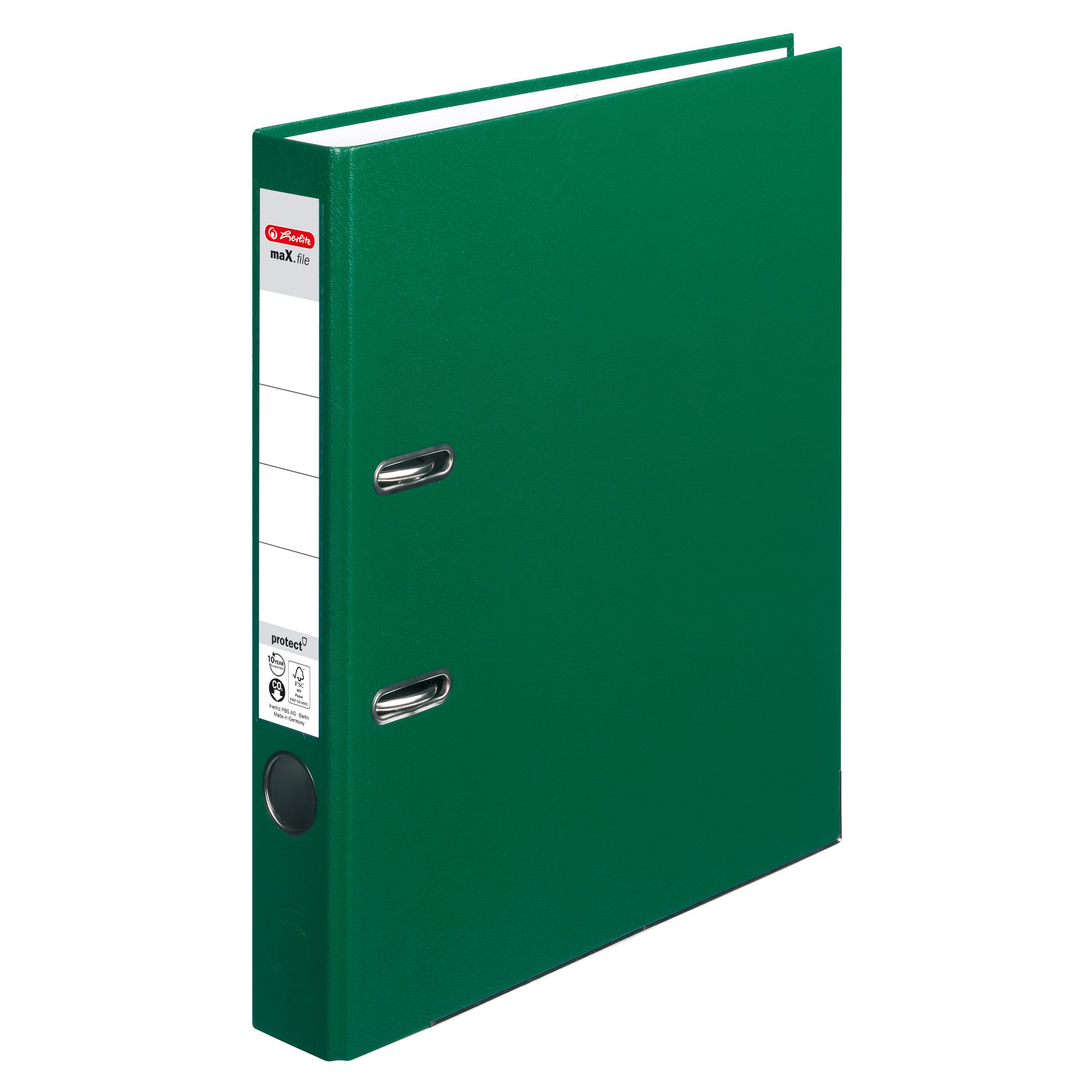 Herlitz max. File Protect A4 5 cm with Slip-in Spine Label 5450309 Folder Red Green