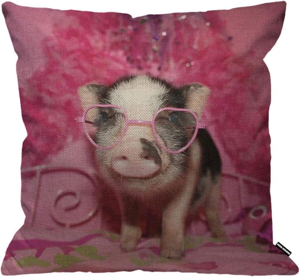 zhengshi Funda de cojín con diseño de cerdo I Love Piggies, color rosa