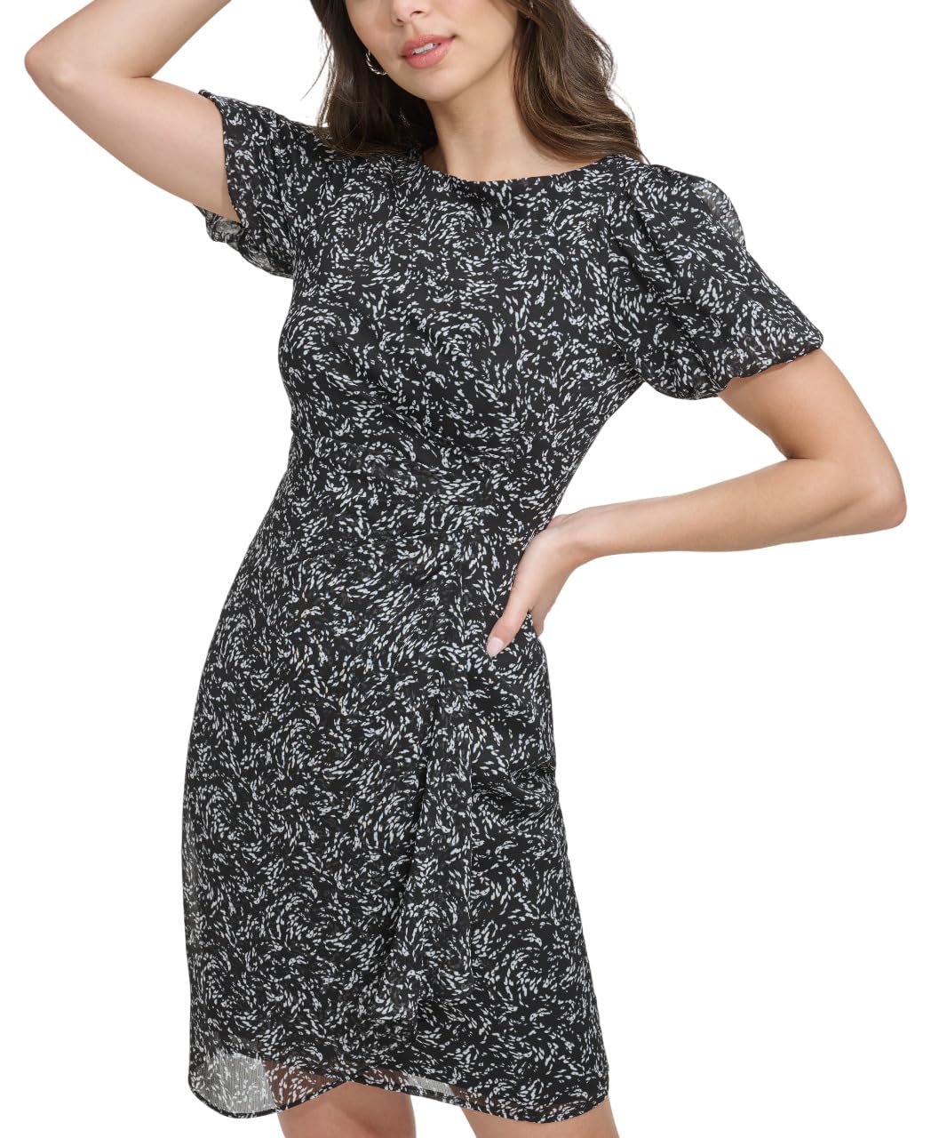 DKNY Women’s Dress, Black Multi, 12