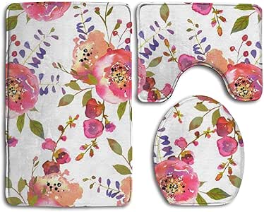 Juego de 18 Alfombrillas de baño Antideslizantes con diseño de Rosas y