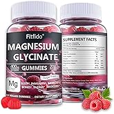 Magnesium Glycinate Gummies 400mg, Chewable Sugar Free Magnesium Supplement with Magnesium Glycinate, Magnesium Malate and Protein for Sleep, Relaxation, Brain & Muscle - Vegan (60 Count, Raspberry)