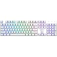 HUO JI E-Yooso Z-88 Mechanical Gaming Keyboard USB Wired, Programmable RGB Backlit, Red Switch - Linear, Metal Panel, 104 Keys for Mac, PC, White