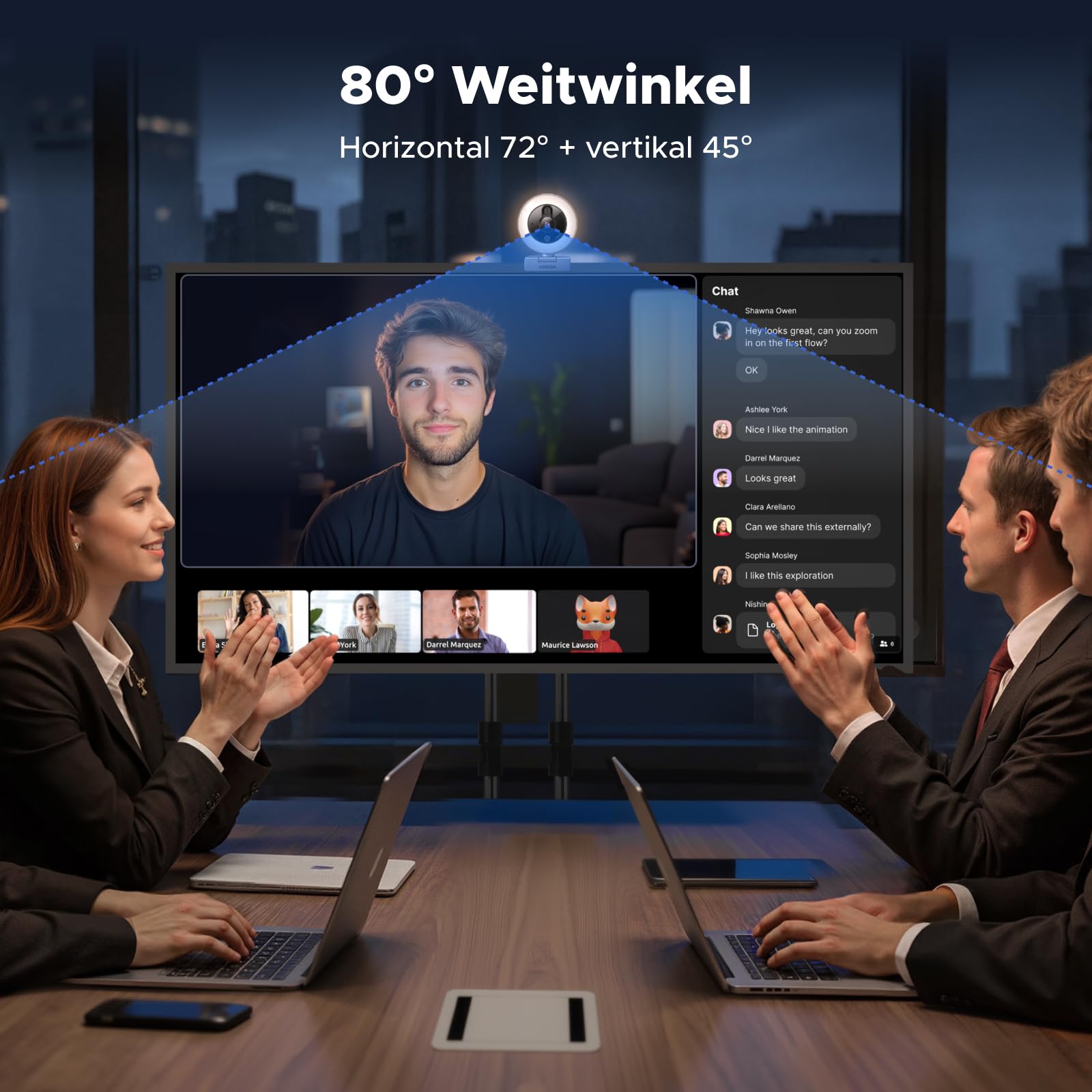 UGREEN FineCam Lite 2K Webcam mit Ringlicht PC Kamera mit mikrofon Streaming Kamera mit Abdeckung Fixfokus 4 Fülllichtstufen 80°FOV USB-A/C Anschluss Kompatibel mit PC/Laptop/Windows/Mac/Linux/Skype 5