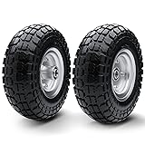 10-Inch 4.10/3.50-4 Tire and Wheel Flat Free by