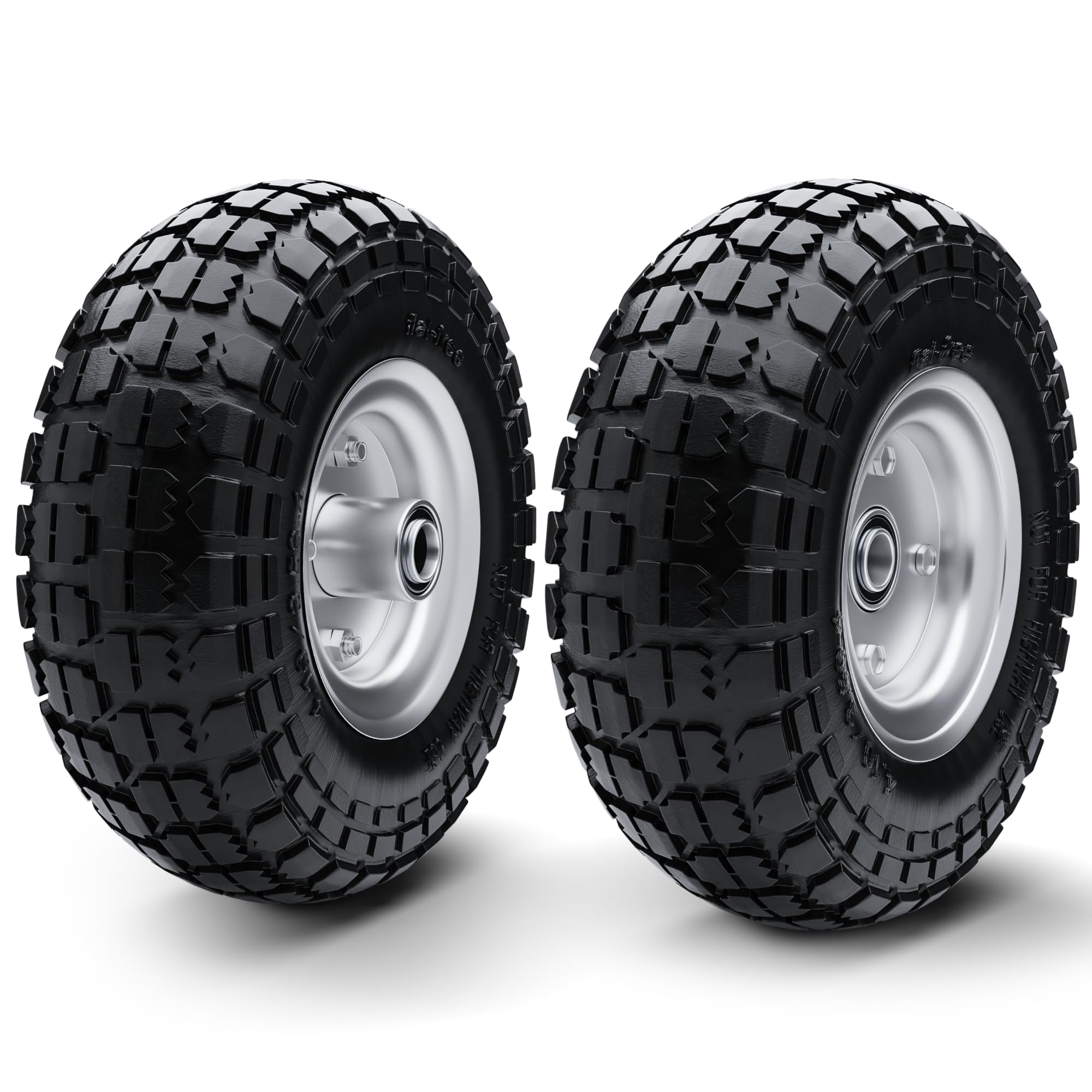10-Inch 4.10/3.50-4 Tire and Wheel Flat Free by