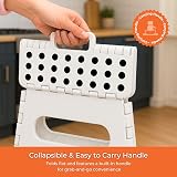 iTrend 11 Inch Folding Step Stool Heavy Duty Anti-Skid Carry Handle White Black view 3