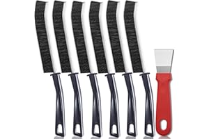 KOVSPO Hard Bristle Crevice Cleaning Brush - 6+1Pcs Multifunctional Gap Cleaning Brush to Clean Narrow Spaces, Corner Cleaning Brush for Bathroom Kitchen Shower Window Grout Tile, Household Cleaning Tools