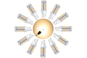 JEFLYM C921 921 912 LED RV Bulbs,Super Bright Warm White T10 194 168 175 3014 42-SMD LED Replacement 12 Volt RV Camper Trailer Boat Trunk Interior Dome Map License Lights(12PCS)