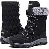 TODDLLUBY Women's Snow Boots With Lace up Waterproof and Warm fur lining Outdoor Winter Snow Boots Comfortable and Warm in Cold Weather Women's Winter Boots size 6-11