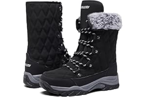TODDLLUBY Women Snow Boots Lace up with Waterproof Warm Fur Lined Mid-Calf Outdoor Winter Boots Cold Weather Comfortable Boots for Women