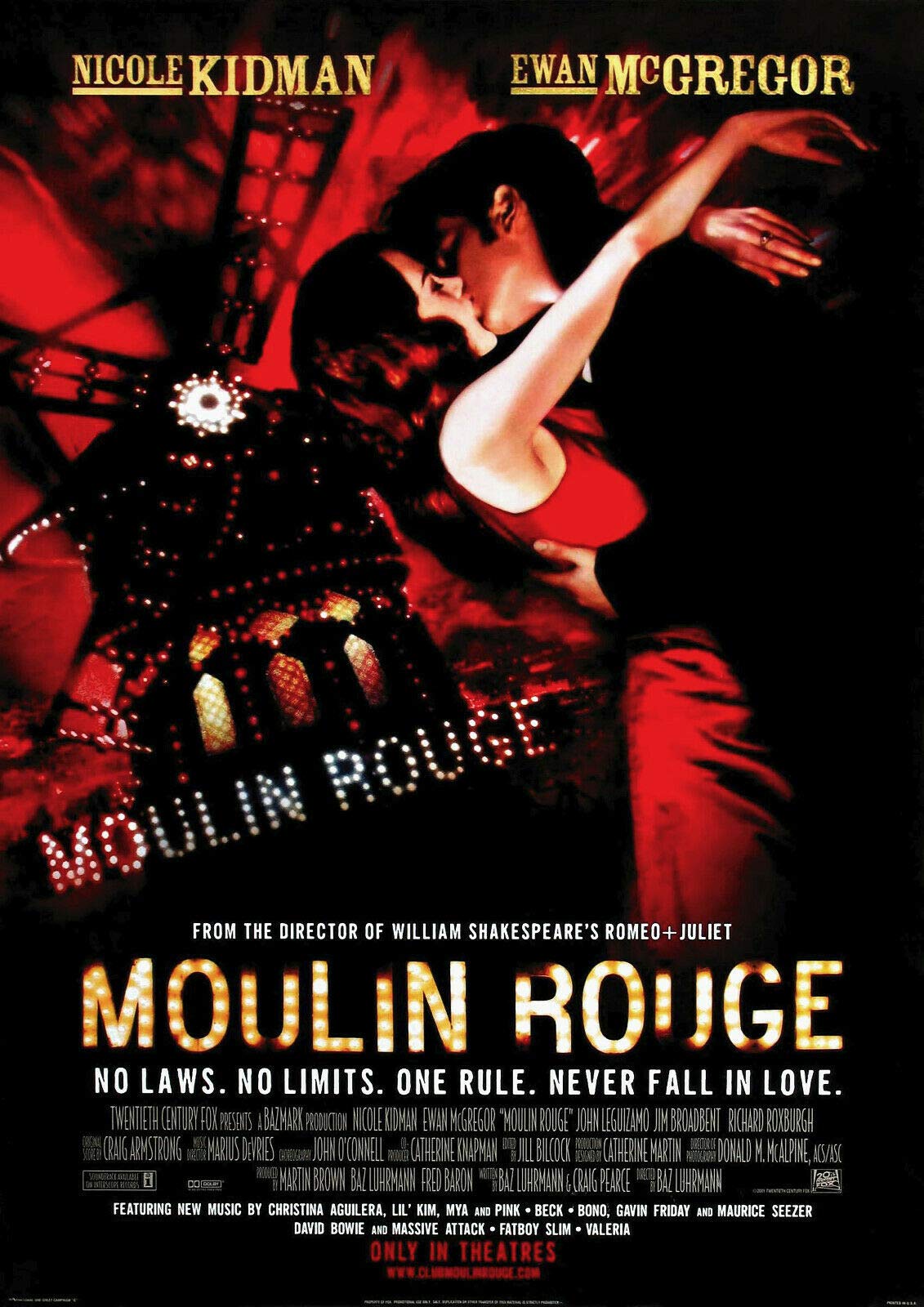 Moulin Rouge 2001 Nicole Kidman, Ewan #McGregor - Movie Cinema Poster Artgifts for Fan Lovers Poster