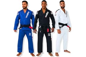 KOMBAT USA Thunder Light BJJ GI for Men W/Preshrunk IBJJF Approved Kimono BJJ Jiujitsu Gi & Free Belt (Special Size Guide)