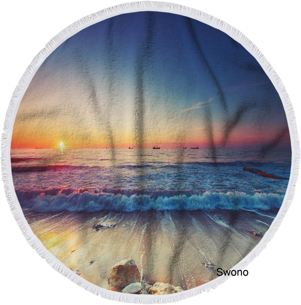 Swono Beautiful Sunrise Beach Towel Grand Landscape with