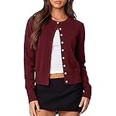 Darong Women's Lightweight Cardigan Sweater Long Sleeve Button Down Crew Neck Spring Outfits Fashion 2026 Clothing