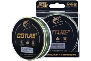 Goture High Visibility Braided Fishing Line,Abrasion-Resistant Braided Fishing Line - Saltwater/Freshwater, Zero Stretch, Low