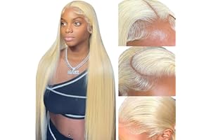 AHPAHP 613 13x6 Lace Front Wig Human Hair Straight Blonde Lace Front Wigs Human Hair 613 HD Lace Frontal Wig Blonde Wig Human Hair 200% Density 28inch