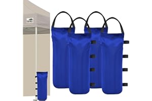 Eurmax USA Weight Capacity 112 LBS Extra Large Pop up Gazebos Weights Sand Bags for Pop up Canopy Tent Pergola Outdoor Instant Canopies,Sand Bags Without Sand, 4-Pack,Blue