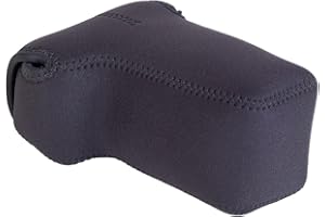OP/TECH USA 7401224 Soft D-Midsize Zoom, Neoprene Pouch for Digital SLR Camera with Long Lens (5 X 3.75 X 8 Inch)(Black)