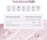 novomins Folic Acid Gummies 400 mcg 3 Month Supply Prenatal Peach view 4