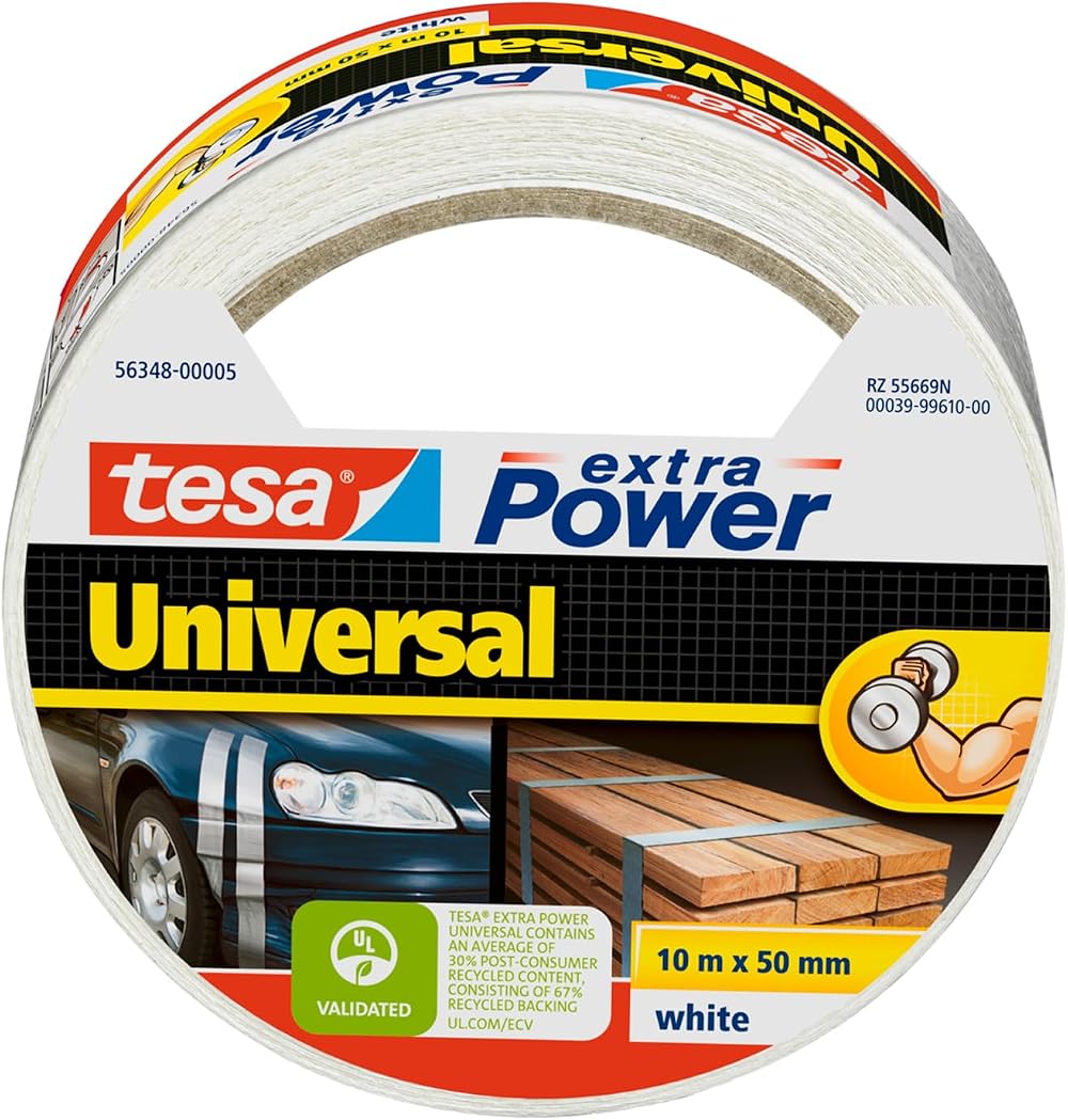 tesa extra Power Universal Fabric Tape 10 m x 50 mm White