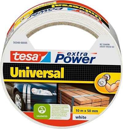 tesa extra Power Universal Fabric Tape 10 m x 50 mm White