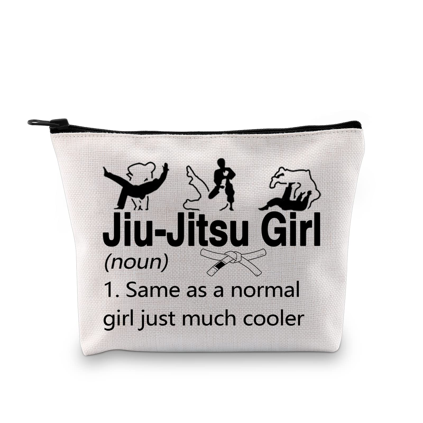 Jiu Jitsu Girl Makeup Bag Martial Art Gift Sport Gift Taekwondo Jiu Jitsu MMA Muay Thai BJJ Lover Cosmetic Bag (Jiu- Jitsu Girl ku)