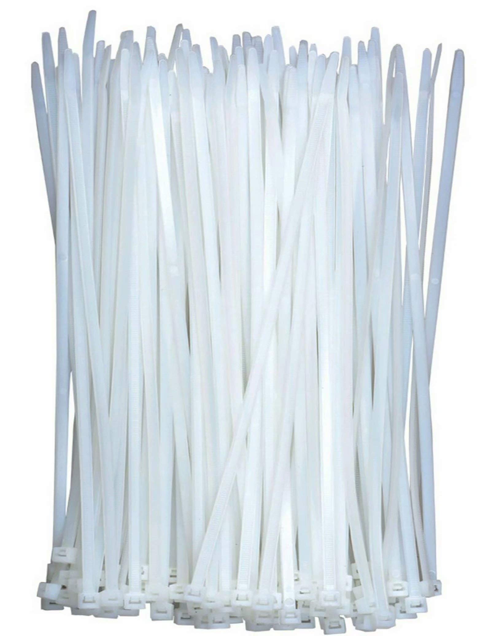 KAXIMON Cable Ties Clear White 300mm x 4mm (100 Pack), Plastic Zip Ties Long Heavy Duty with 40lbs Tensile Strength, Self-Locking Nylon Plastic Wire Ties Wraps for Office, Household and Outdoor