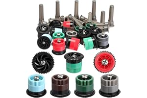 Honoson 16 Pcs Variable Arc Nozzle Radius High Efficiency Replacement Pop up Sprinkler Heads Compatible with Rainbird, Hunter, Orbit Pop-up Sprinklers (4/6/8/10/12/15/17 Van,Multicolor)
