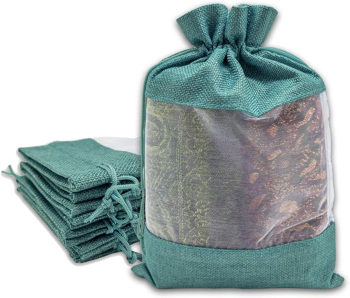 96Pack XLarge Linen Burlap & Sheer Organza Gift Bag with