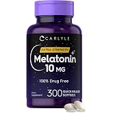 Carlyle Melatonin 10mg | 300 Softgels | Extra Strength Support for Adults | Non-GMO, Gluten Free Supplement