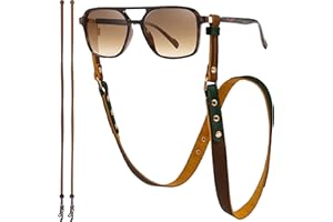 Luxitri Leather Glasses Strap - 7O cm Duotone Leather Eyeglasses Strap - Sunglasses Strap Holder Around Neck - Universal Fit