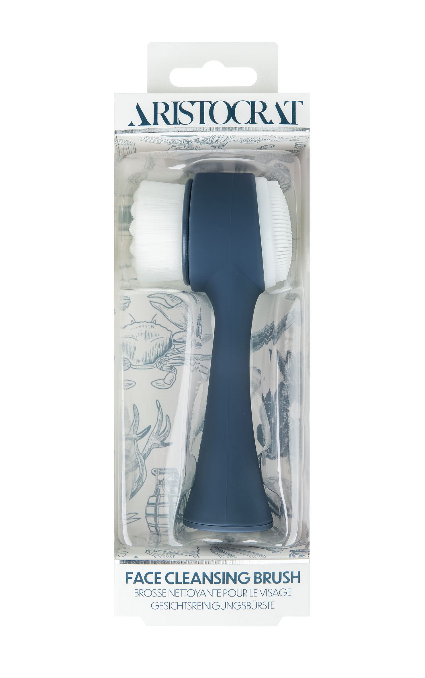 Aristocrat Face Cleansing Brush – Dual-Sided Facial Cleanser with Silicone Bristles & Soft Synthetic Fibres for Deep Pore Cleansing, Gentle Exfoliation & Daily Skincare Routines