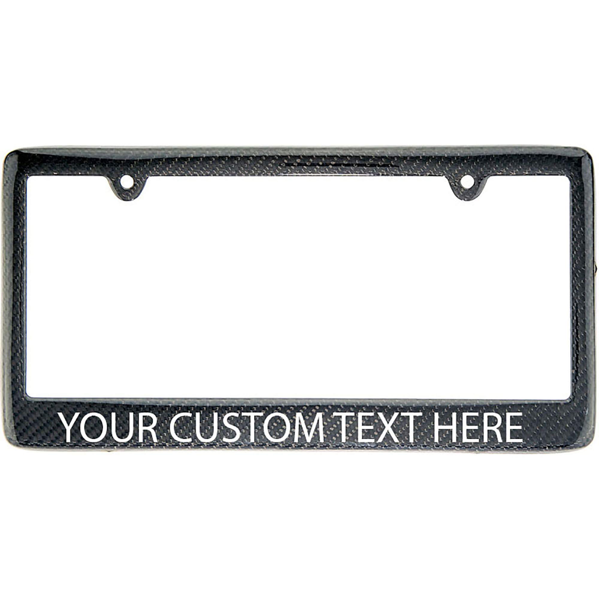 Real 100% Carbon Fiber License Plate Frame Tag Cover FF with Your Custom Text (Custom Text)