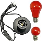 YCCLDIPL Darkroom Safelights Portable Red Lamp, E27 LED Screw Mouth Wall Light 360 Degree Desk Light with Switch and 180cm Power Cord