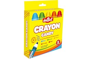 Dee Best Back To School Crayon Tube Filled with Fruity Flavored Candy - 5 Crayons