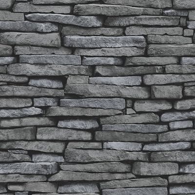 Fine Decor Brewster FD31291 Slate Wallpaper Silver 53cm Pattern Repeat Washable