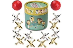 TriMagic Jacks Game with Ball, Old School Jax Game Toys, Retro Vintage Board Games for Kids 8-10-12 Years Old and Young Adults, Classic Traditional Table Games for Family Game Night