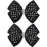 TOFAEVN 4.5" Hair Bows Hair Accessories for Girls Toddlers Grosgrain Ribbon Alligator Clips (Black)
