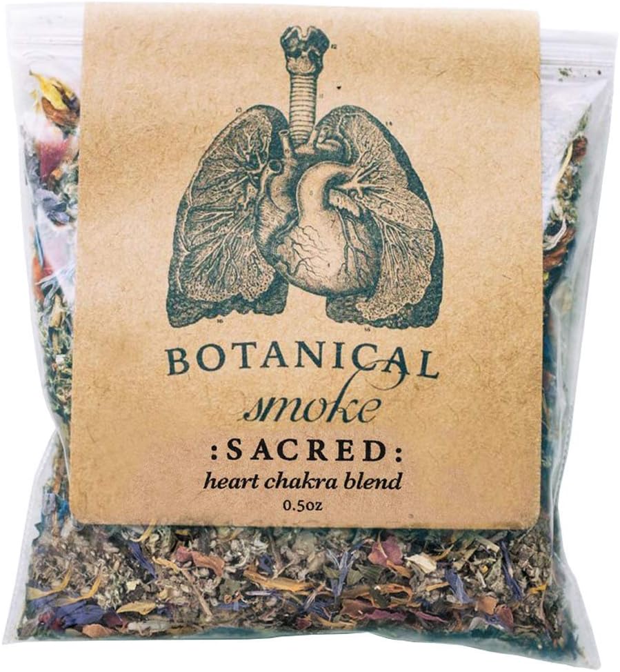 Amazon Com Anima Mundi Botanical Sacred Smoke Organic Wildcrafted Loose Herbal Blend With Mugwort Rose Petals Calendula Flowers Heart Chakra Blend 0 5oz Health Personal Care